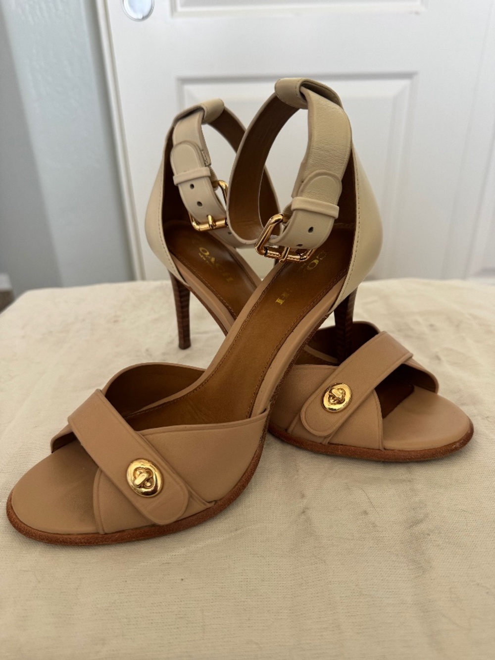 Coach Ankle Strap Stiletto Sandals